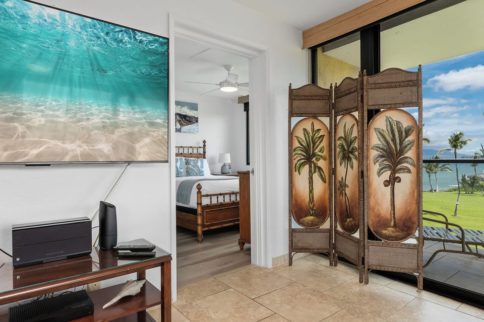 New large flat screen wall mounted TV