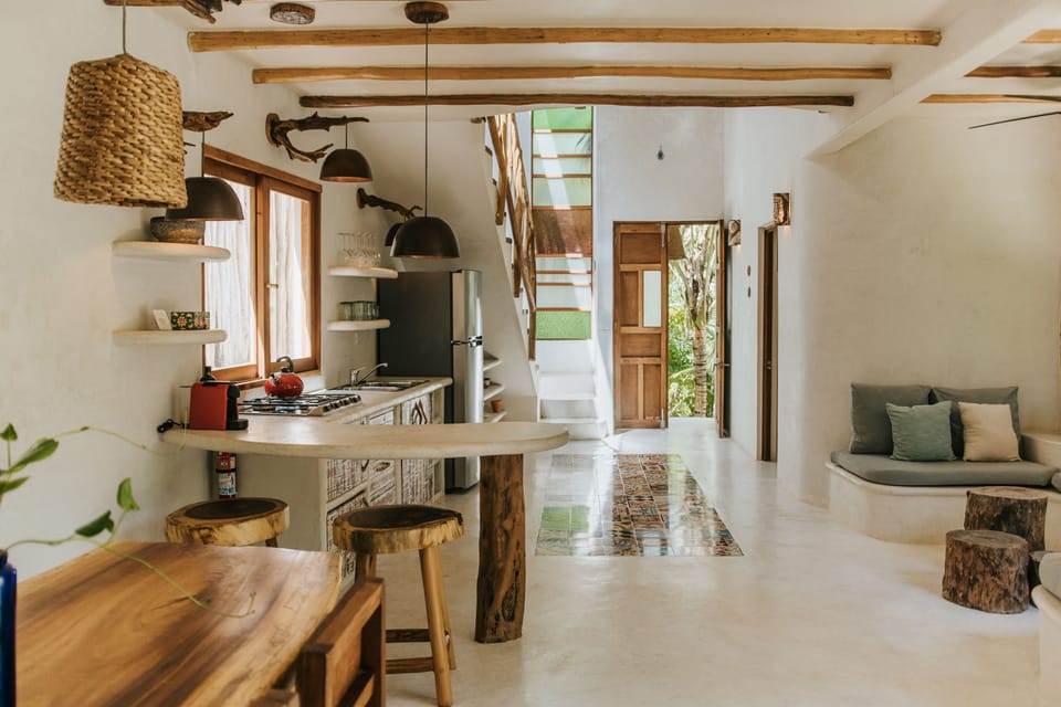 Villa | Private kitchen | Full-size fridge, stovetop, coffee/tea maker, highchair