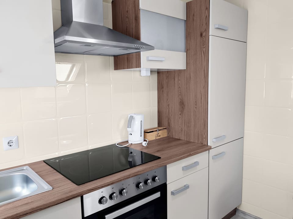Comfort Apartment, 2 Bedrooms, Kitchen | Private kitchen | Fridge, coffee/tea maker, electric kettle, paper towels