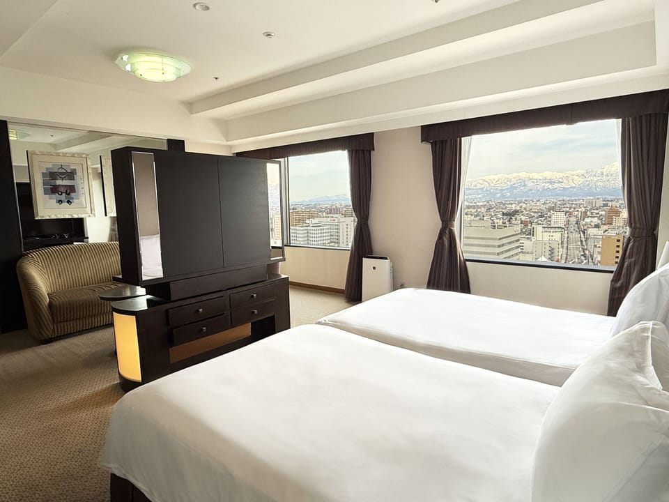 Premium Room, 2 Double Beds, Mountain View | Down comforters, minibar, in-room safe, desk