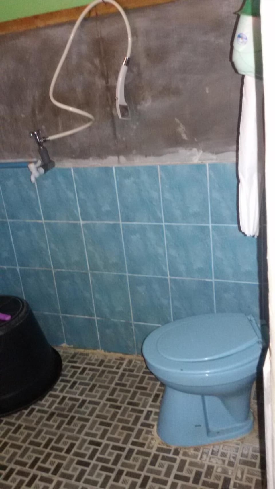 Shower, bathrobes, slippers, towels