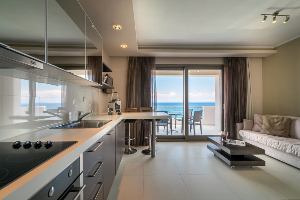 Superior Suite, Sea View (For 2) | Private kitchen | Full-size fridge, microwave, stovetop, dishwasher