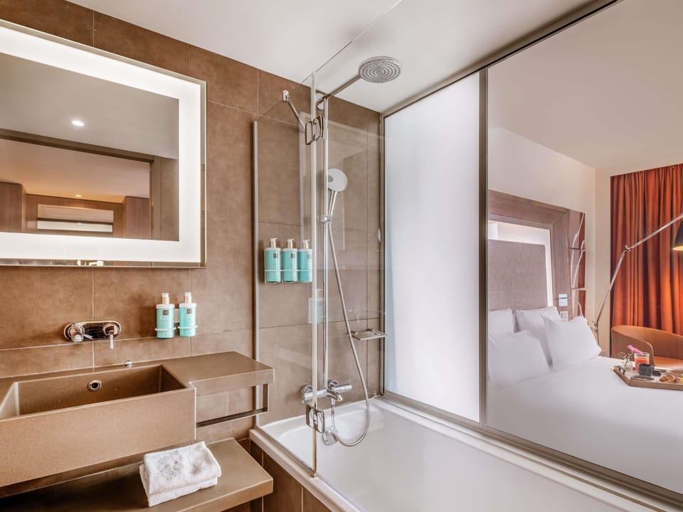 Eco-friendly toiletries, hair dryer, towels, soap
