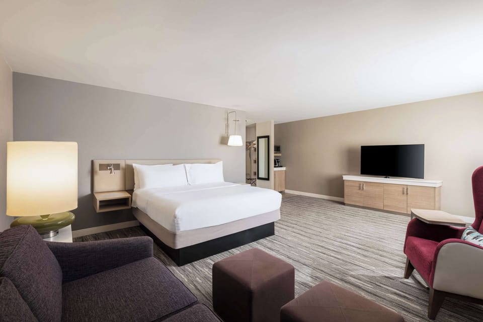 Room, 1 King Bed with Sofa bed | Living area | Flat-screen TV