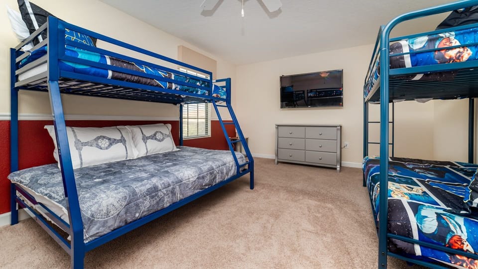 Twin/Twin + Twin/Double + Twin Double Bunk Bedroom 9 Upstairs
55" TV