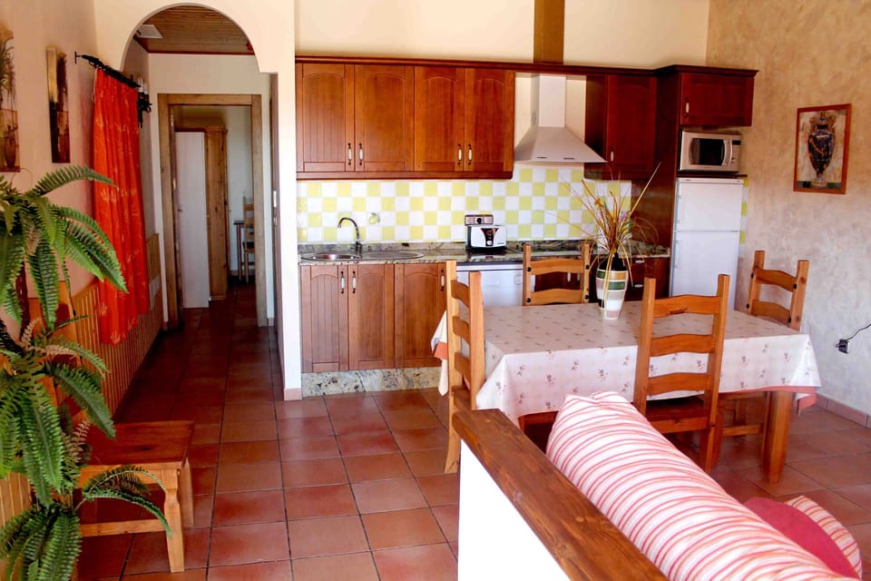 Full-size fridge, microwave, stovetop, dishwasher