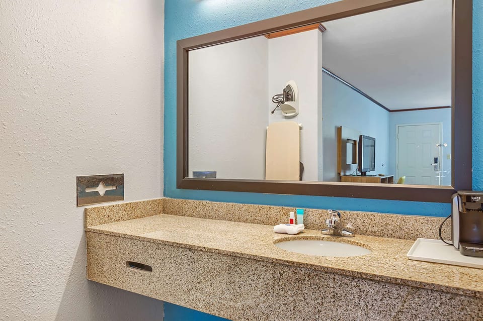 Eco-friendly toiletries, hair dryer, towels, shampoo