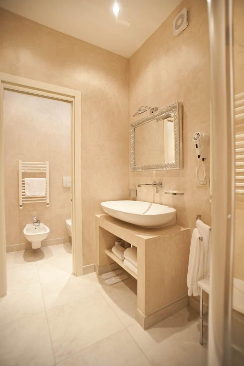 Free toiletries, hair dryer, slippers, bidet
