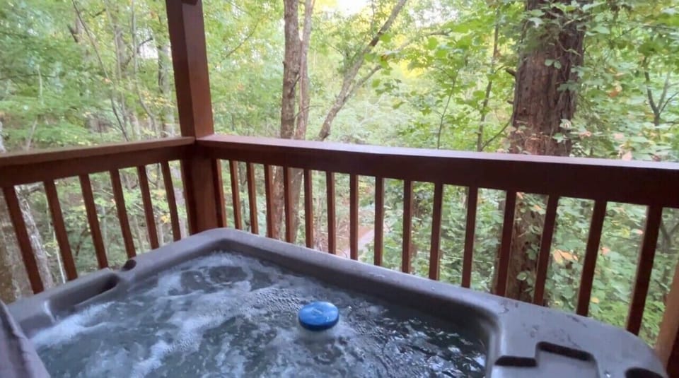 Hot Tub located on the large covered deck