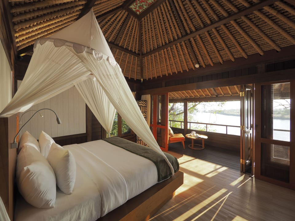 Three Bedroom Private Pool Villa | Premium bedding, in-room safe, desk, laptop workspace