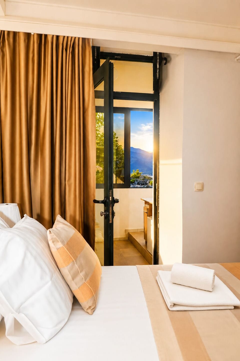 Premium bedding, down comforters, memory foam beds, in-room safe