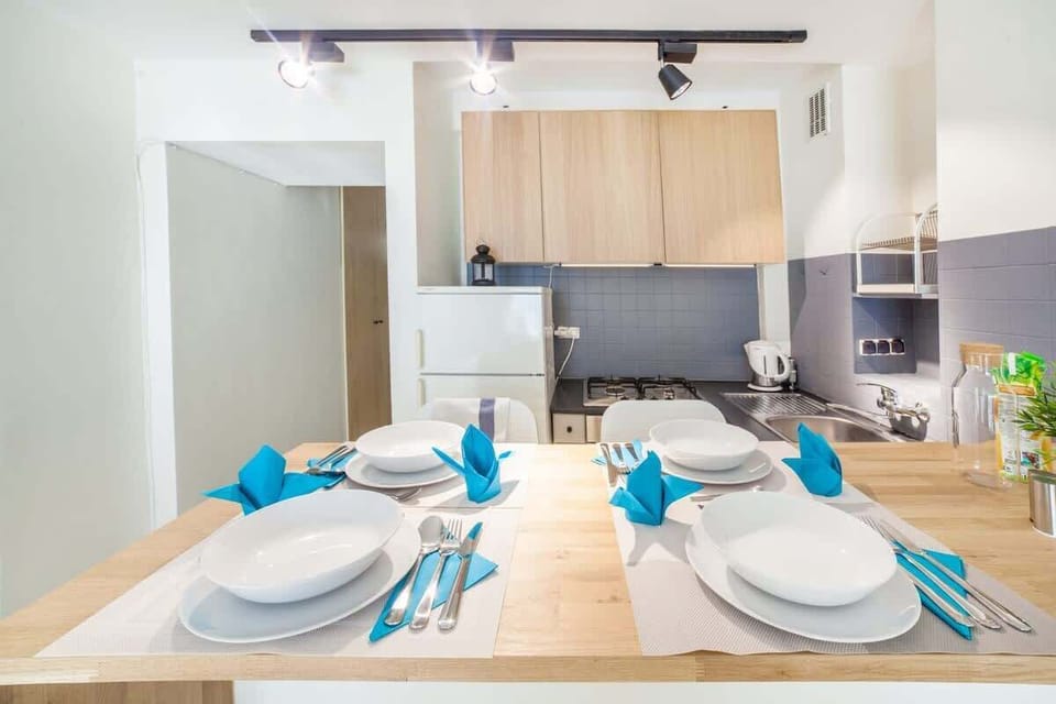 The fully equipped kitchenette includes everything you need for a home-cooked meal.