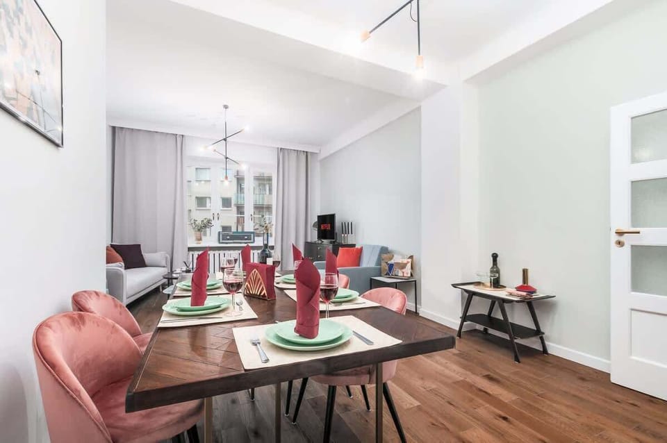 Dining table in the living room. 