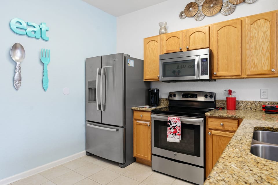 Stainless steel appliances for a modern look in the kitchen.