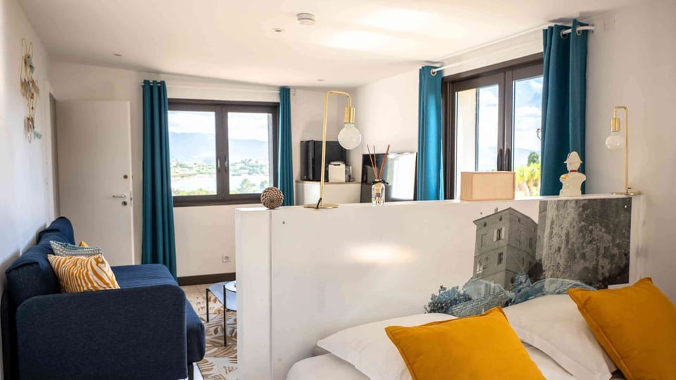 Family Triple Room, Sea View | Premium bedding, pillowtop beds, minibar, desk