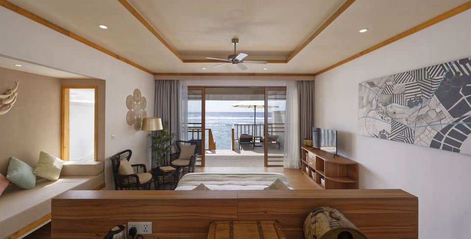 Water Villa | Premium bedding, in-room safe, individually furnished, laptop workspace