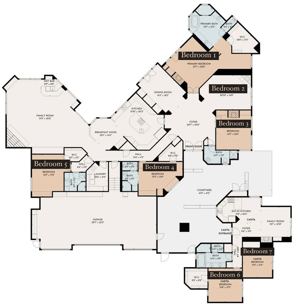 Floor Plan - Main House & Casita