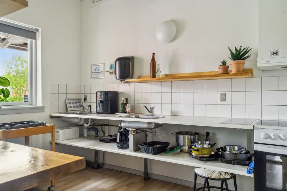 Shared fridge, microwave, highchair