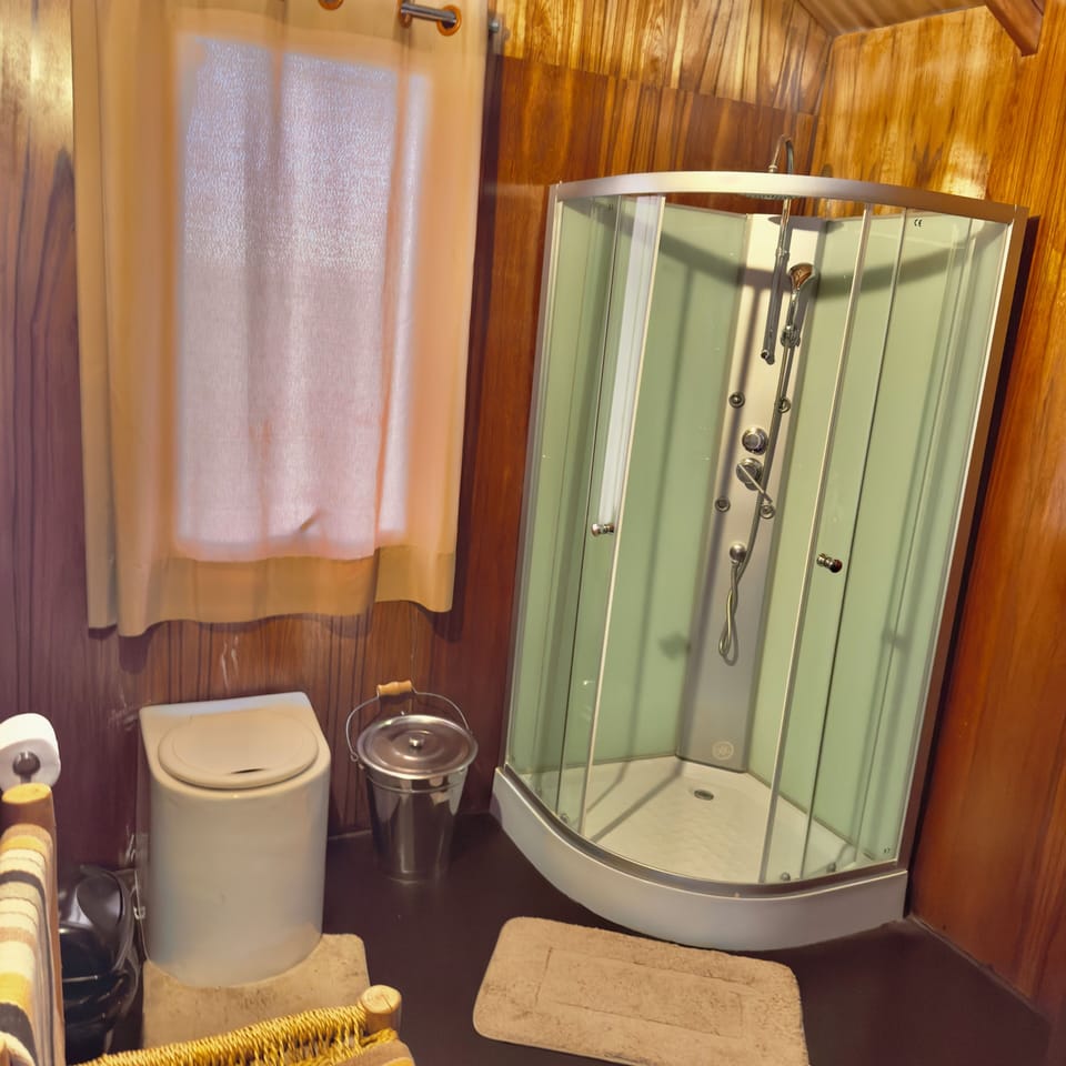 Deluxe Suite | Bathroom | Shower, rainfall showerhead, bathrobes, towels