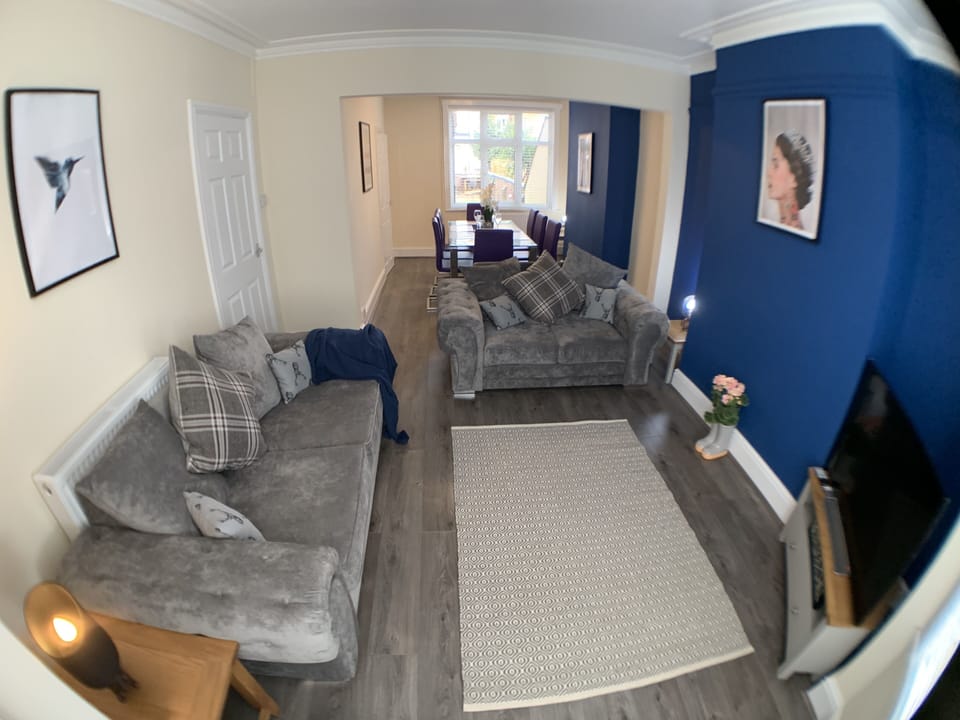 Premier Townhome | Living room | 43-inch flat-screen TV with cable channels, Smart TV, Netflix