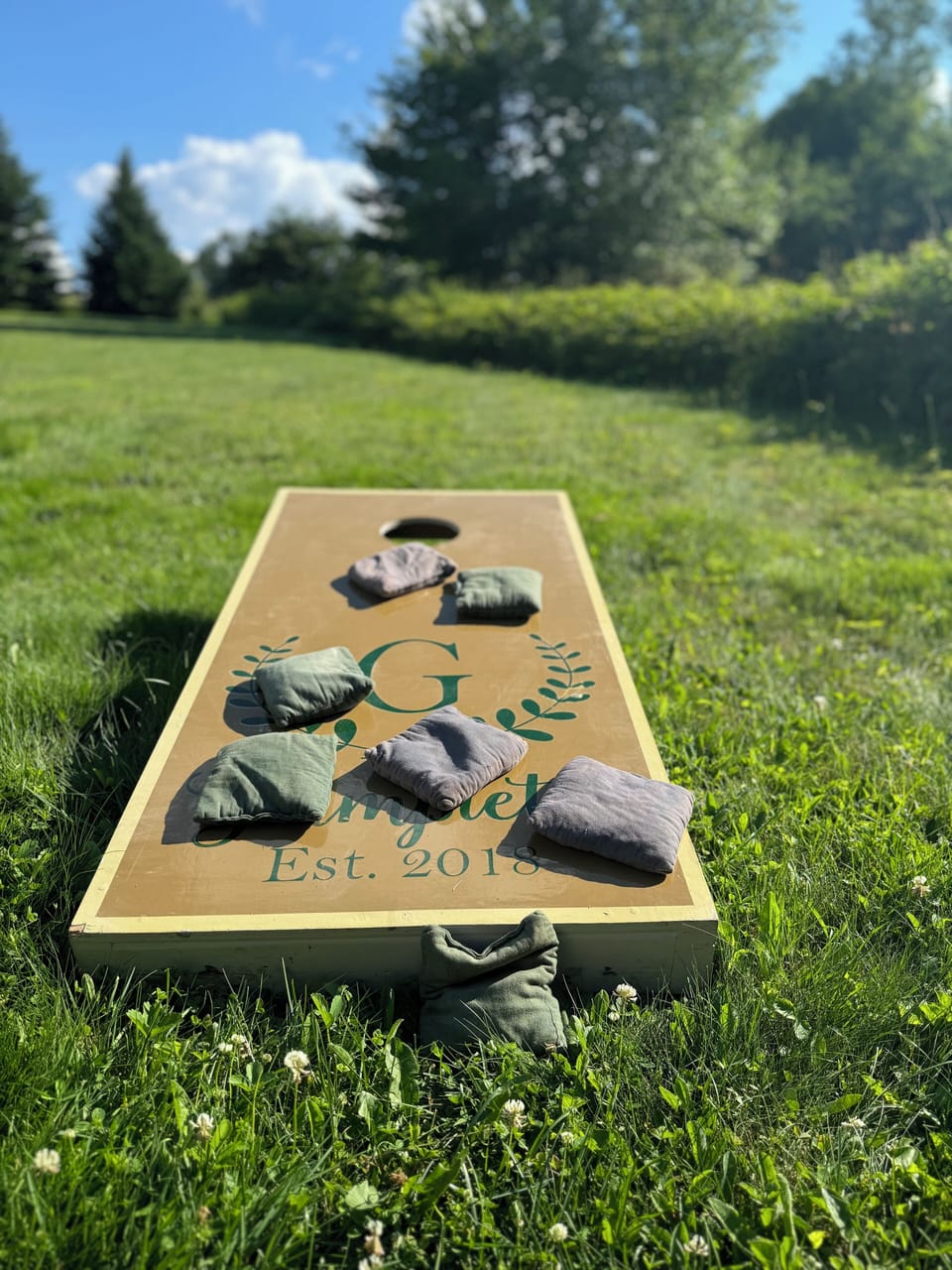 Cornhole boards provided for guests to use!