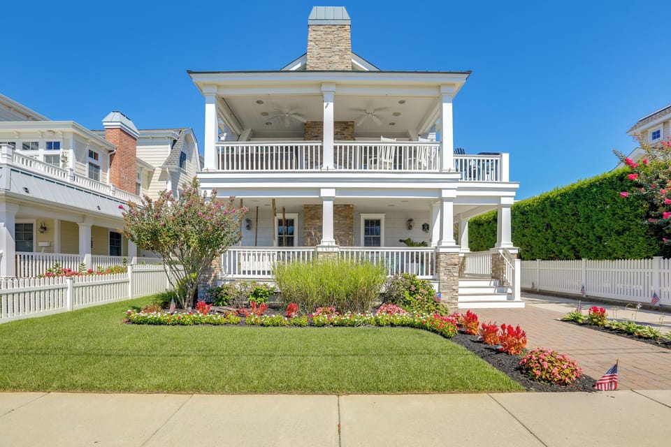Exterior | 3-Story Home | 2 Blocks to Beach