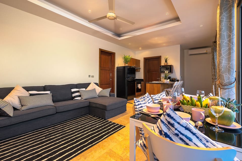 Luxury Villa, 3 Bedrooms, Kitchen, Sea View | Living area | Flat-screen TV