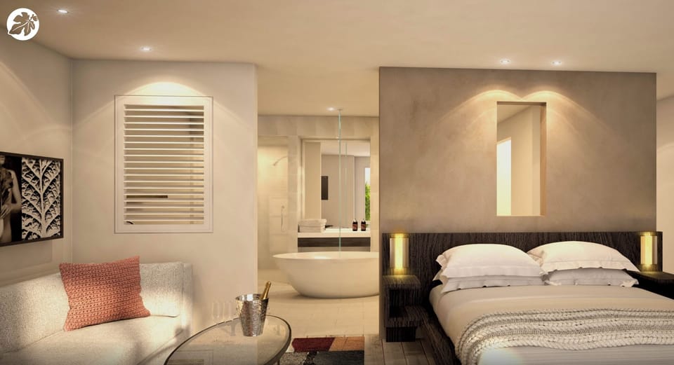 Suite, 1 King Bed, Garden View (Hearing Accessible) | Premium bedding, down comforters, pillowtop beds, minibar