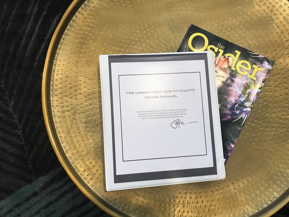 8. A House Manual and O’side Magazine give guests all the needed Information.