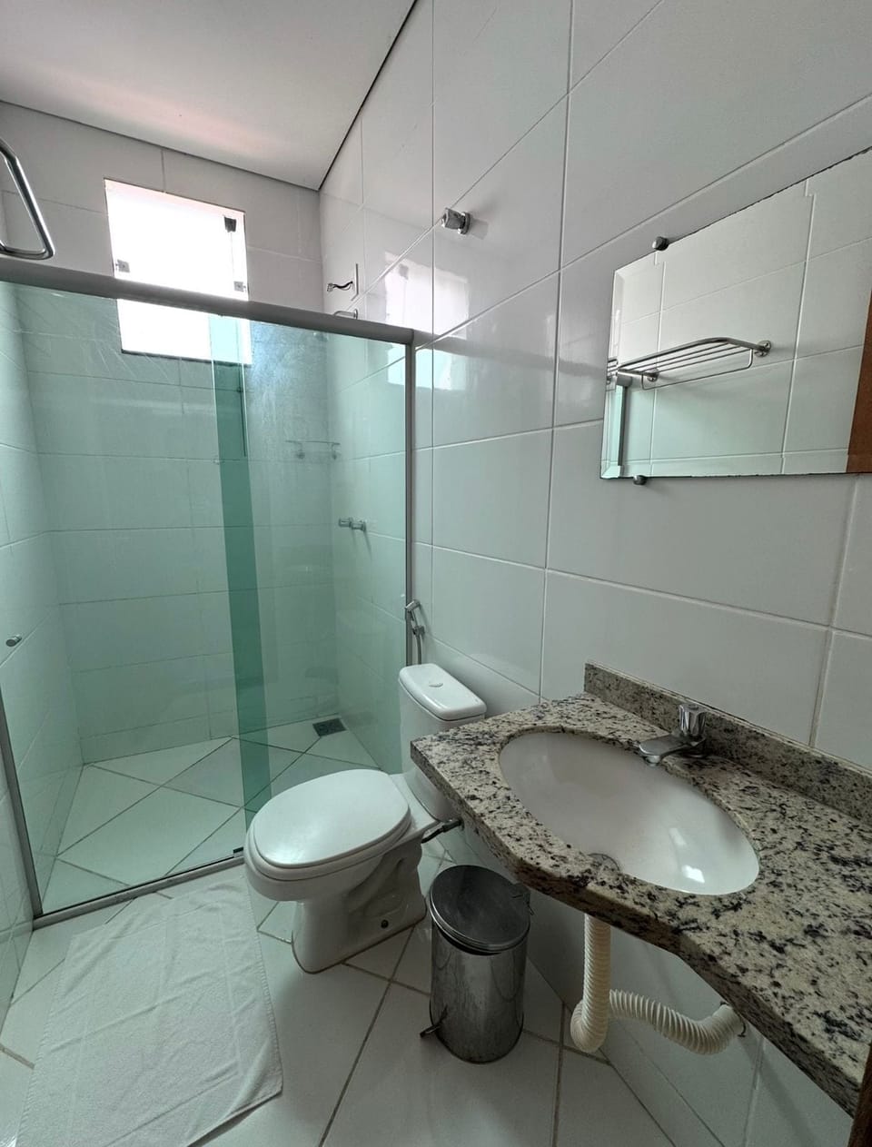 Shower, towels, soap, shampoo