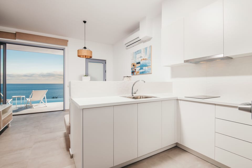 Suite, Private Pool, Sea View | Private kitchen | Full-size fridge, stovetop, coffee/tea maker, electric kettle