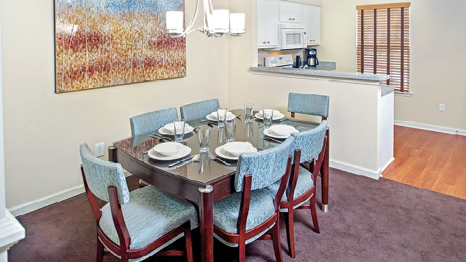 Two dining areas