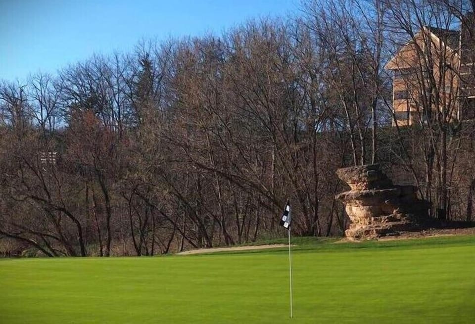 Nearby golf - our building in the background!