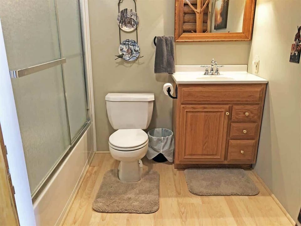 Attached full bathroom on main level 
