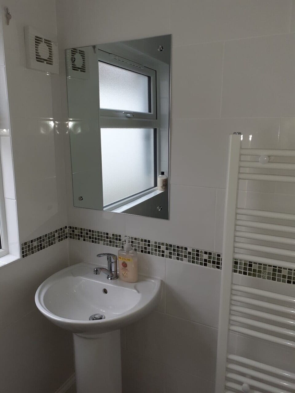 The upstairs shower room