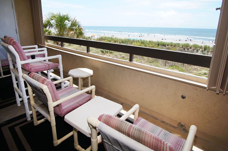 Sea Pointe 204 - oceanfront condo in Cherry Grove Beach in North Myrtle Beach | balconyview 1 | Thomas Beach Vacations
