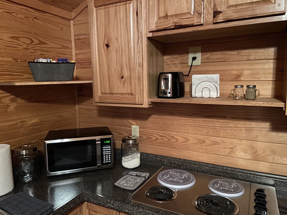 Microwave and toaster for your convenience