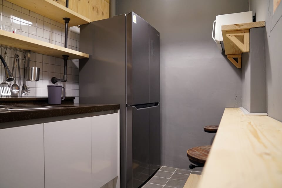 Shared fridge, microwave