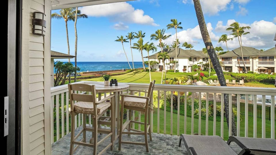 Poipu Kapili Resort #48 - Ocean View Dining & Lounging Lanai - Parrish Kauai