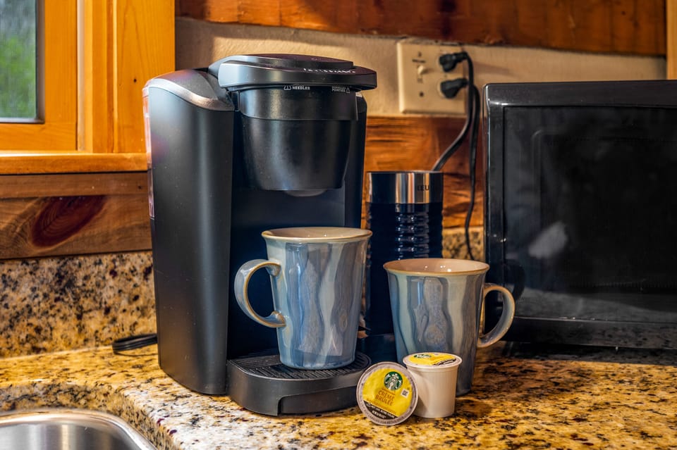Kuerig and latte maker for the morning cuppa