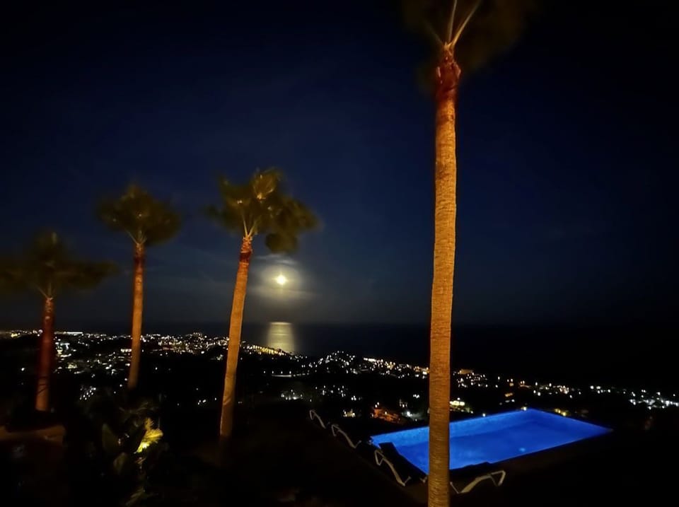 Moonrise from dining terrace