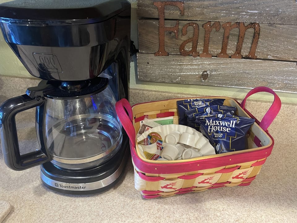 Coffee provided for your first morning cup