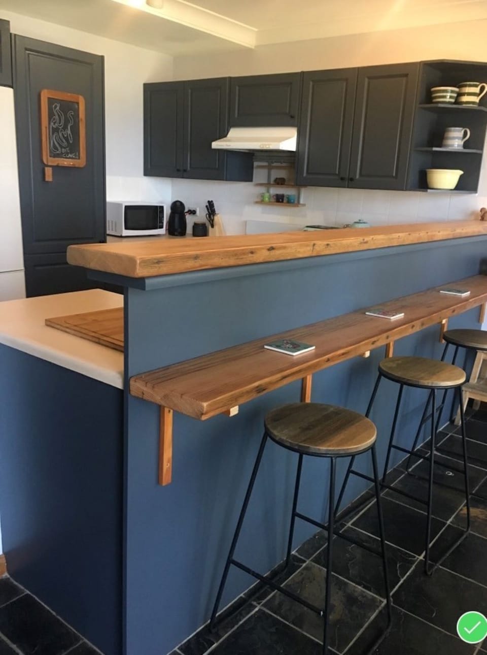 Fully equipped kitchen and breaky bar with beautiful water views