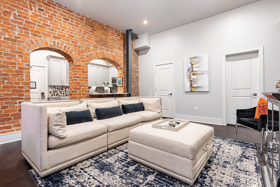 Open concept living and dining area with ample comfortable seating for you and your guests. 58" Samsung Smart 4K TV that allows for streaming from your favorite apps, along with the DIRECTV Entertainment.