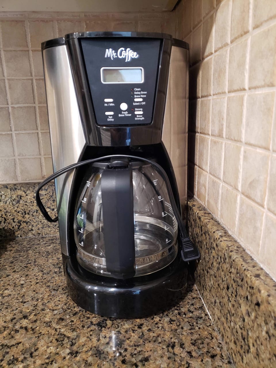kitchen comes with a coffee pot