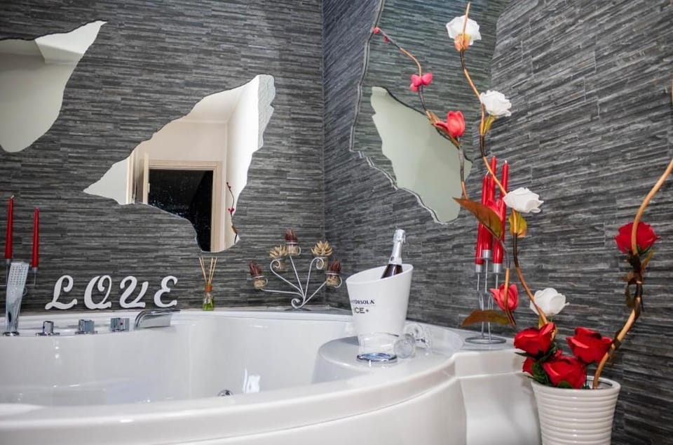Shower, hair dryer, bathrobes, towels