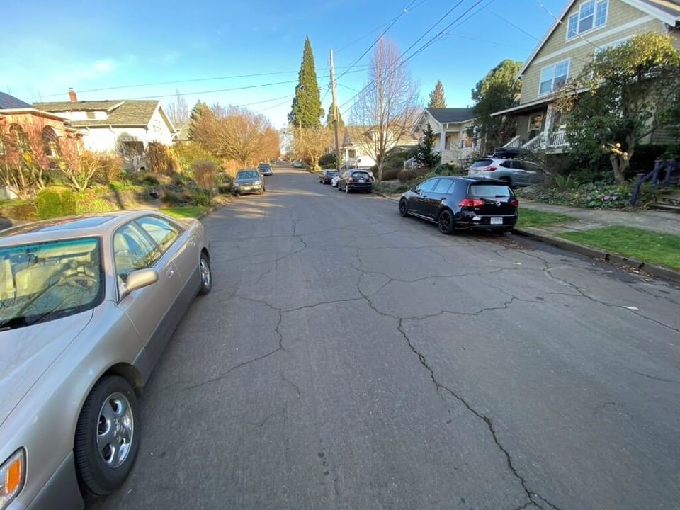 Wide street with ample parking