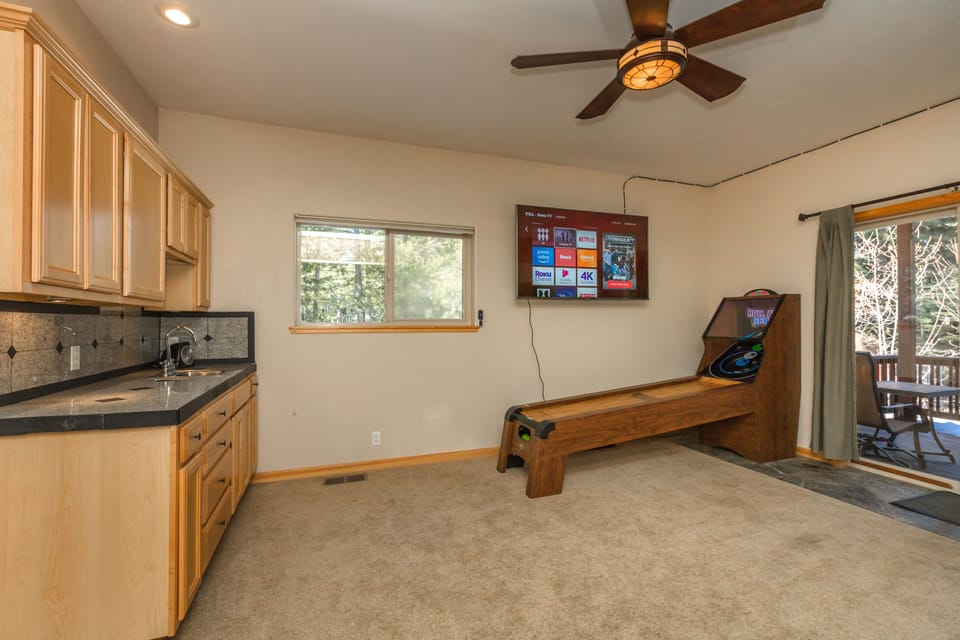 Bedroom #4 - Game Room With Wet Bar, Ski Ball, 50 Inch Smart TV With Cable & Backyard