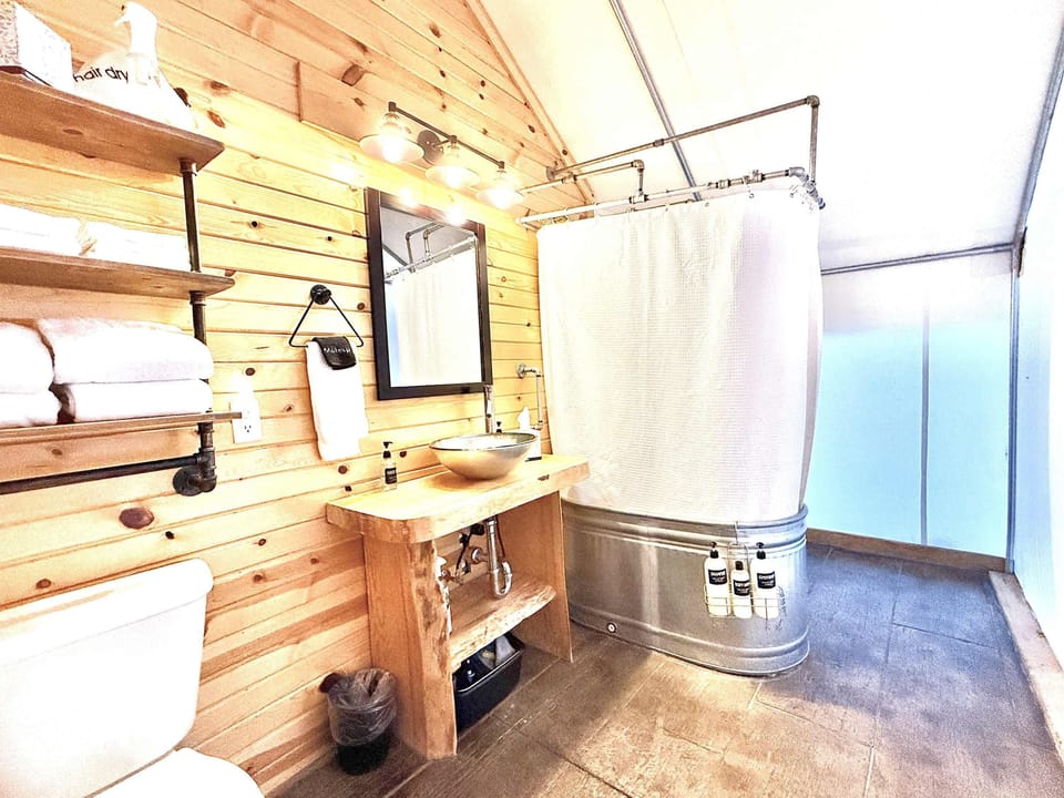 Your glamping tent at East Zion Resort is one of the only glamping tents in the area with a private bathroom inside the tent!