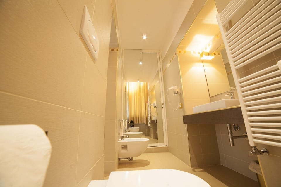 Bathrobes, bidet, towels